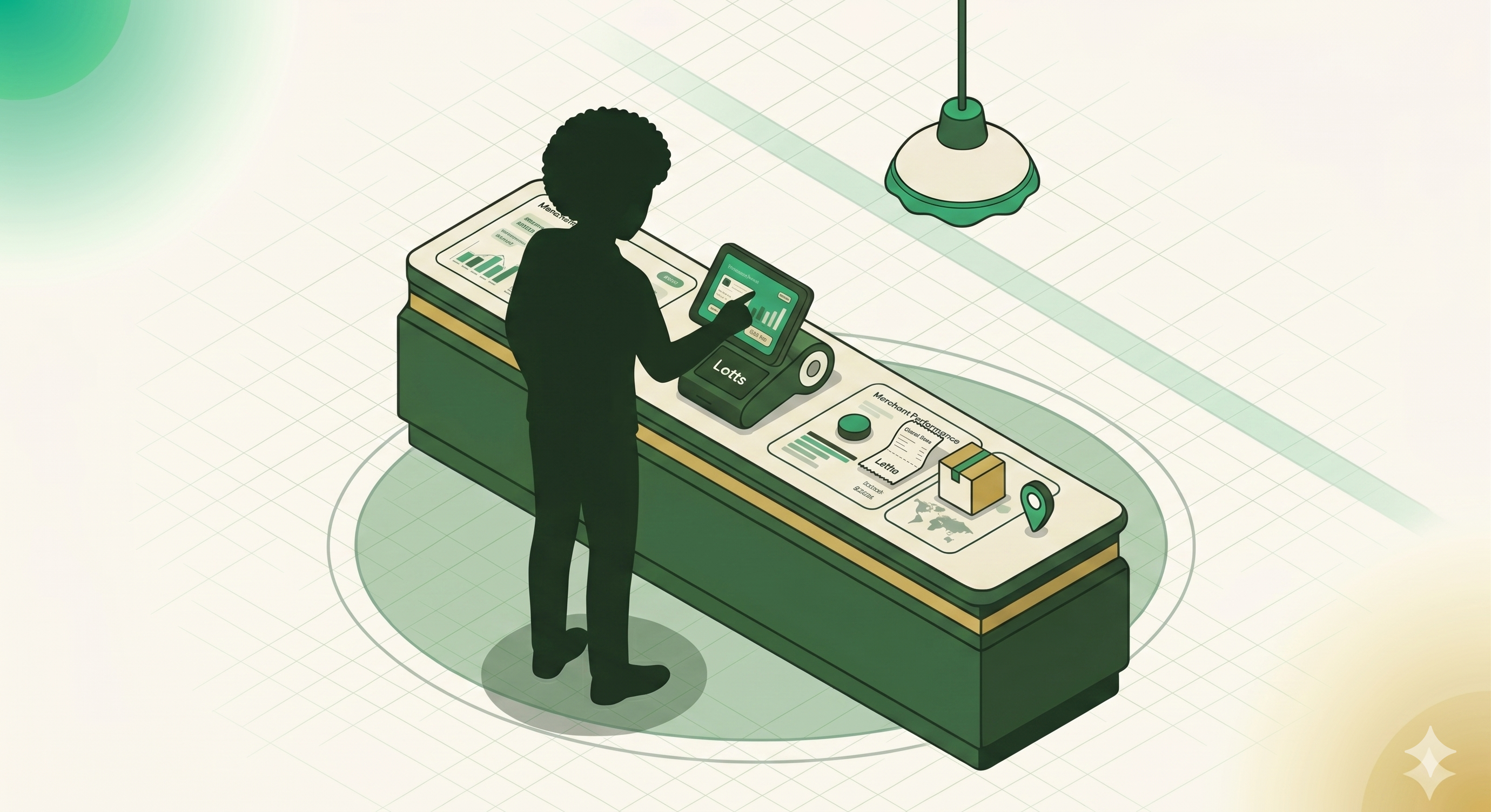 Letts Commerce platform — five layers visualised as connected isometric diagram
